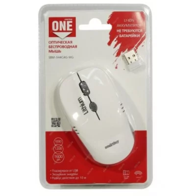 Мышь беспроводная Smartbuy ONE 344CAG бело-серая