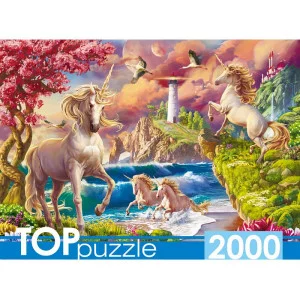 TOPpuzzle. ПАЗЛЫ 2000 элементов. МАЯК И ЕДИНОРОГИ П2000-0740