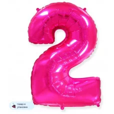 Шар (40\'\'/102 см) Цифра, 2, Фуше, 1 шт. в уп. B901762F