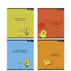 Тетрадь 36 л., А5, клетка, Alingar "Цыпа", скрепка, второй блок,  мелованный картон (стандарт) AL9902