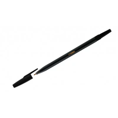 Ручка шариковая СТАММ "049" черная, 0,7мм, тонированный корпус 346455