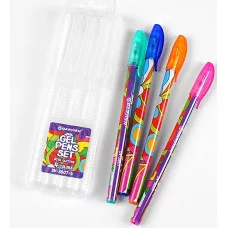 Набор ручек гел.  4цв. "Darvish" с блёстками, в пласт.пенале, европодвес, д/дев DV-3607-4