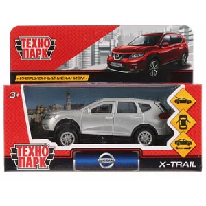 Машина металл NISSAN X-TRAIL 12 см, двери, багаж, инерц, серебристый Технопарк 396121