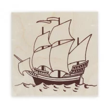 Заготовка деревянная для выжигания. 15х15 см. КОРАБЛЬ (Арт. НР-8353) 15В8