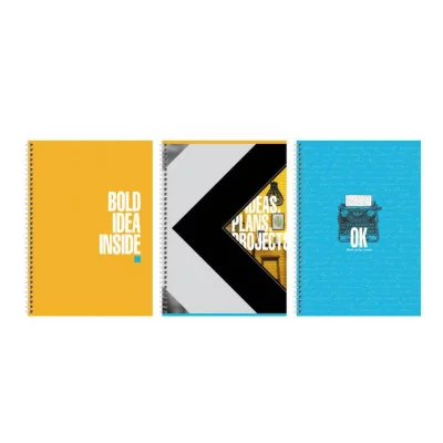 Тетрадь 120л., А4, клетка, на гребне BG "Смелые идеи" 358325