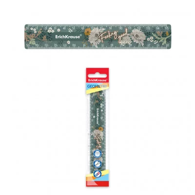 Линейка пластиковая ErichKrause® Natural Life, 15см, во флоупаке (green) 55426