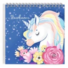 Блокнот 140*140 60л клетка/гребень фольг Единорог в цветах ФЕНИКС+ 50838 118625