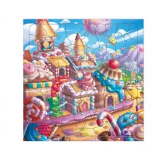 Пазл фигурный на подложке. 80 деталей. Сладкий город. 30х30,5 см. ГЕОДОМ