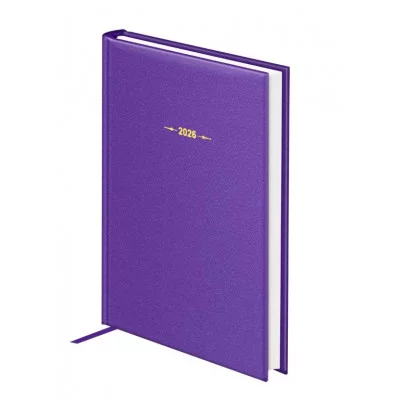 Ежедневник датированный 2026г., А5, 176л., твердый переплет, балакрон, BG "Ariane. Lilac", фиолетовый 380039