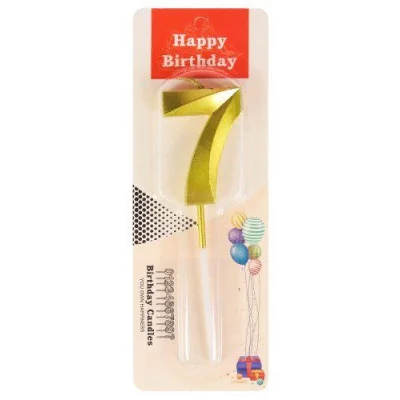 Свеча для торта Золотой стиль Цифра 7 С-2970 461-0-144-82970-0