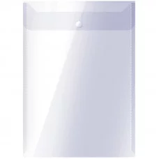 Папка-конверт на кнопке OfficeSpace А4, вертикальная, 150мкм, прозрачная Спейс 267526
