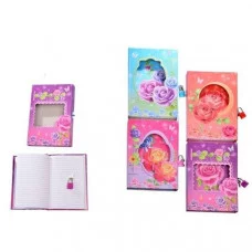 БЛОКНОТ M-3728 для записей ROSE с замочком,линованный бумажный блок 14,5x21см, 50листов