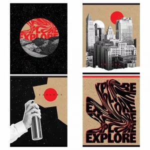 Тетрадь 60л., А5, клетка BG "Explore", крафт 350643