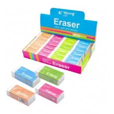 Ластик Yalong "Неоновое ассорти", синтетический каучук, прямоугольный, цвет ассорти, 40х17х12 мм