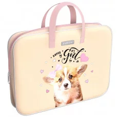 Папка текстильная на молнии ErichKrause с ручками Corgi Puppy, A4+ 60235