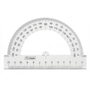 Транспортир 1шт 12см 180* прозрачный бесцветный ТР32