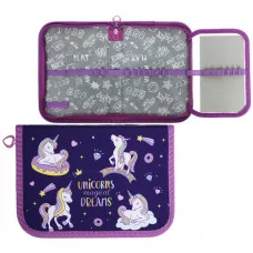 ПКТ 07-20 Милые единорожки -пенал п/э 1-отдел. средний 190*130 с откидной планкой ПКТ 07-20