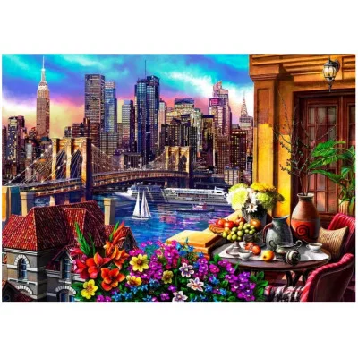 Алмаз. моз. квадратная 30х40 (класс.)  (30 цв.) Вечер с видом на мегаполис. ( Арт. F4-023)