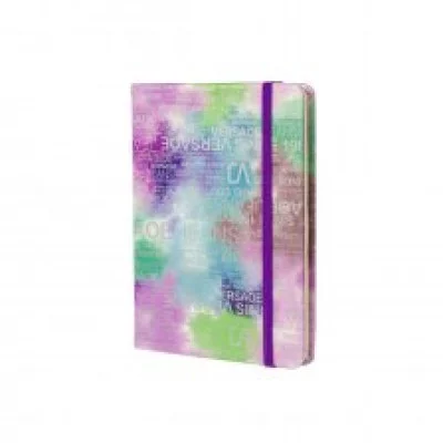 Записная книжка, А6, Alingar, 7БЦ, ПВХ резинке, клетка, 96 л. Трендовые надписи фиолетовый AL9311