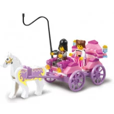 Конструктор пластик.SLUBAN.Розовая мечта.Карета (99 дет,2 фигуры,в коробке) (Арт. M38-B0239)