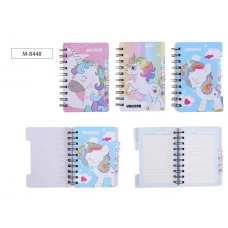 Блокнот на евроспирали RAINBOW UNI 9,3х14 см, 57 л. линованный внутренний блок, плотность бумаги 80 M-8448