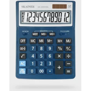 Настольный калькулятор SKAINER SK-888XBL (пл., 12 разрд., 2 пит., 2 пам., син. 155 x 204 x 34 мм)