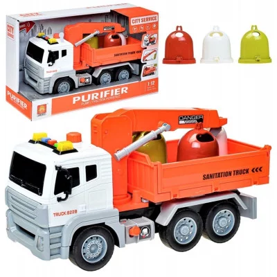 Спецтехника 1:16 инерционная на батарейках(свет,звук) рыжая WY331D