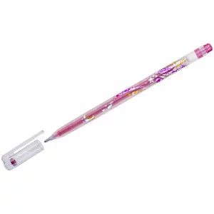 Ручка гелевая Crown "Glitter Metal Jell" красная с блестками 1.0мм/- CROWN MTJ-500GLS(D) (085008)