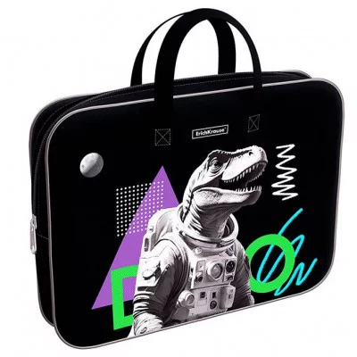 Папка текстильная на молнии ErichKrause с ручками Dino Hobby, A4+ 63491