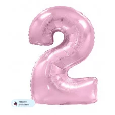 Шар (40\'\'/102 см) Цифра, 2, Розовый, Макарунс, 1 шт. в уп. B901762RS