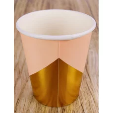 Бумажные стаканы с тиснением Стильный розовый, 250 мл, 6 шт ФЛ-2796