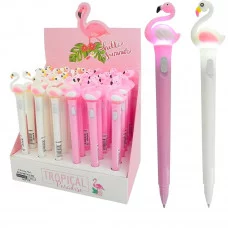 Ручка шариковая Alingar, " Фламинго ", 0,7 мм, синяя, с подсветкой, круглый, цветной, пластиковый корпус, картонная упаковка AL10889