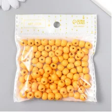 Бусины для творчества дерево "Оранжево-жёлтый" d-0,8 см, набор 20 гр   9463309