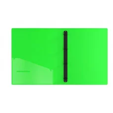 Папка на 4 кольцах Berlingo "Your Way", 24мм, 600мкм,  зеленый неон, D-кольца, с внутр. карманом 372830