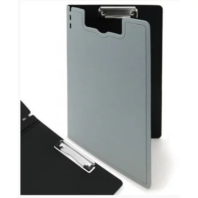 Планшет PVC с доп. створкой DI-39 А4 серый, зажим сверху 332503