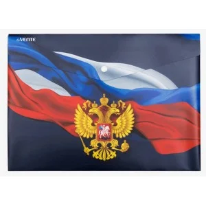Папка-конверт на кнопке "Герб" A4 180 мкм, непрозрачная с рисунком, индивидуальная маркировка 3071218