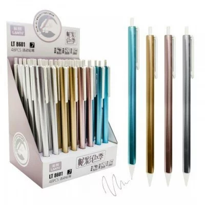 Карандаш-автомат "Металлик" 0.7 пласт. трехгр. корпус, ассорти LT-8601-0.7 388012