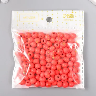 Бусины для творчества дерево "Бронзовая вишня" d-0,8 см, набор 20 гр   9463301