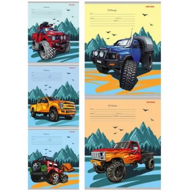 Тетрадь КЛЕТКА 18л. РИСУНОК АВТО (Т18-2363) цвет.мелов.обл. Т18-2363