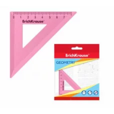 Угольник пластиковый ErichKrause Pastel 45°/7см розовый 57869