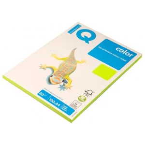 Бумага IQ Color А4, 80г/м2 цвет неон зеленый, цена за 1 лист НК-00000953
