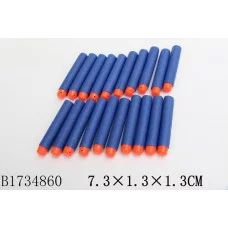 Пуля мягкая 20 шт. Размеры пульки: 7,3*1,3*1,3 см. Размеры упаковки 16*11,5*2,5 см. 1734860