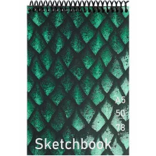 Скетчбук А5 Чешуя (жест подложка, на спирали, 50л, крафт блок) С50-4389