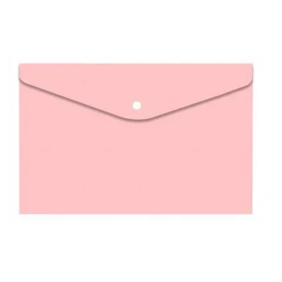 Папка-конверт на кнопке  Alingar, A4, 235х320 мм, 180 мкм, глянец, "Macarons", коралловая AL11151