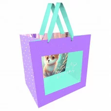 Пакет подарочный 1шт 23*18*10см MESHU "Cutie", отд. фольгой, с окошком 354643
