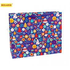 Пакет подарочный с глянцевой ламинацией (горизонтальный) 32х26х12 см (L) Весёлый Новый год, 157 г ПКП-1829