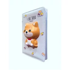 Блокнот детский: "SHIBA СКВИШ"; цветная обложка с рисунком; объёмная фигура сквиш в форме собачки, б МС-7437