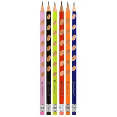 Карандаш чернографитный корпус дерев. Schoolformat ERGONOMIC НВ с ластиком заточенный трехгранный тубус 177185