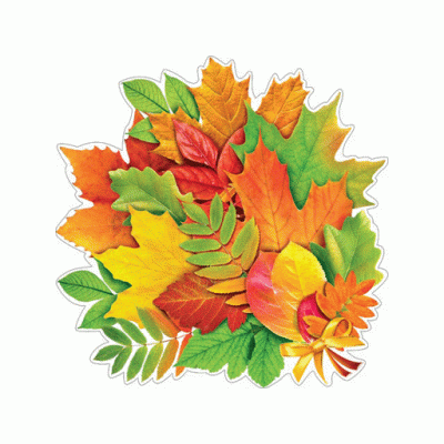 Открытка для украшения на скотче Букет из листьев 00065