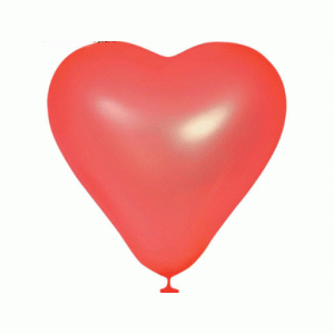 1105-0014 Шар 10" Сердце Кристалл Красное (цена за 1шт.)
